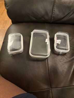 Clear PVC Zip Pouch Set - 3 Piece: Maple and Large clear organizer/bliss bins